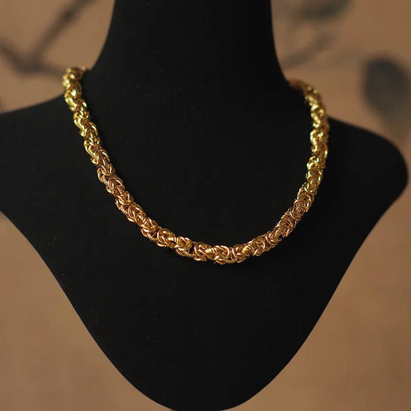 

2025 New Fashionable Commuting Vintage Wrapped Monet-Style Fari Retro Necklace - High Luster Impressionist Office Statement Jewe