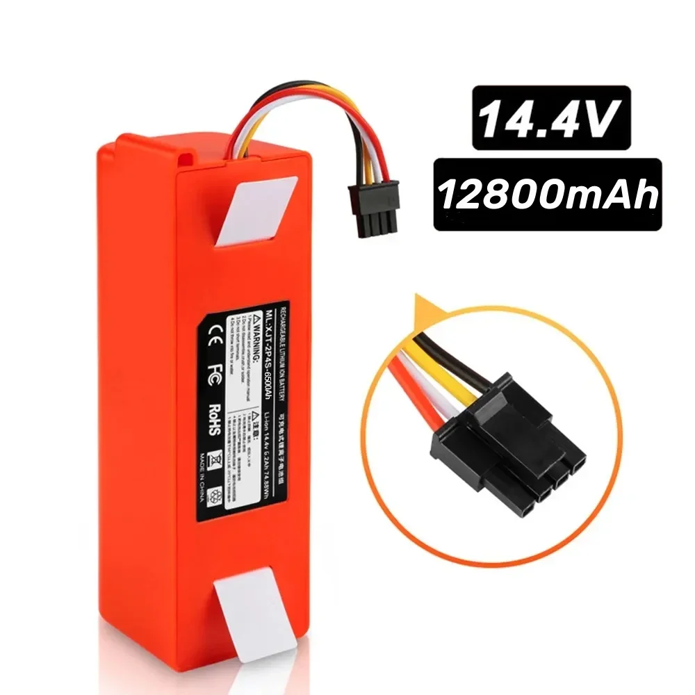 

14.4V 12800mAh Robotic Vacuum Cleaner Replacement Battery For Xiaomi Roborock S55 S60 S65 S50 S51 S5 MAX S6 Parts BRR-2P4S-5200S