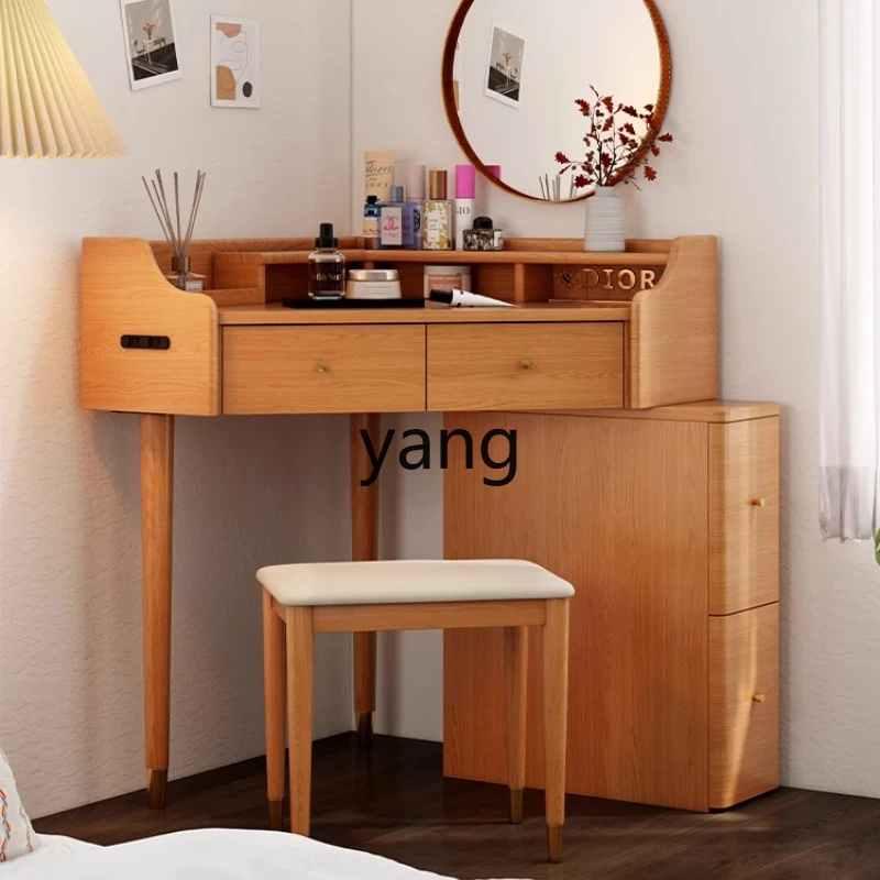 

LH corner dresser chest cabinet integrated small solid wood storage locker makeup table