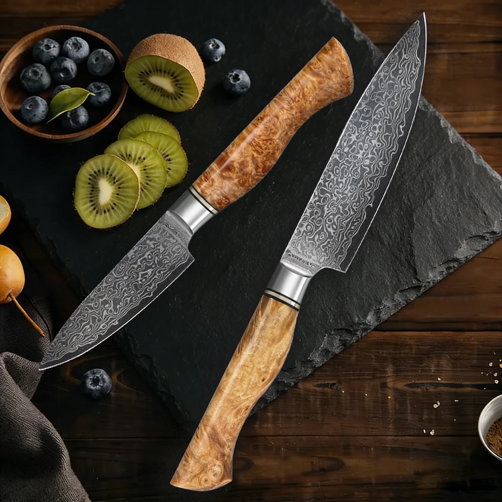1/5PCS Knife Sets 67 Layer Damascus Super Steel Bread Paring Utility Chef Santoku Cake Cook Super Sharp Kitchen Knife