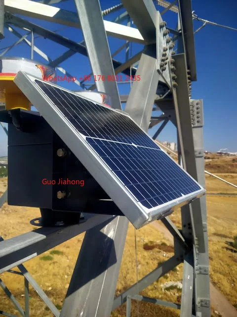 L810 LED ضوء تحذير مزدوج للرؤية الليلية متوافق مع ICAO ضوء عائق منخفض الكثافة مع لوحة شمسية/بطارية