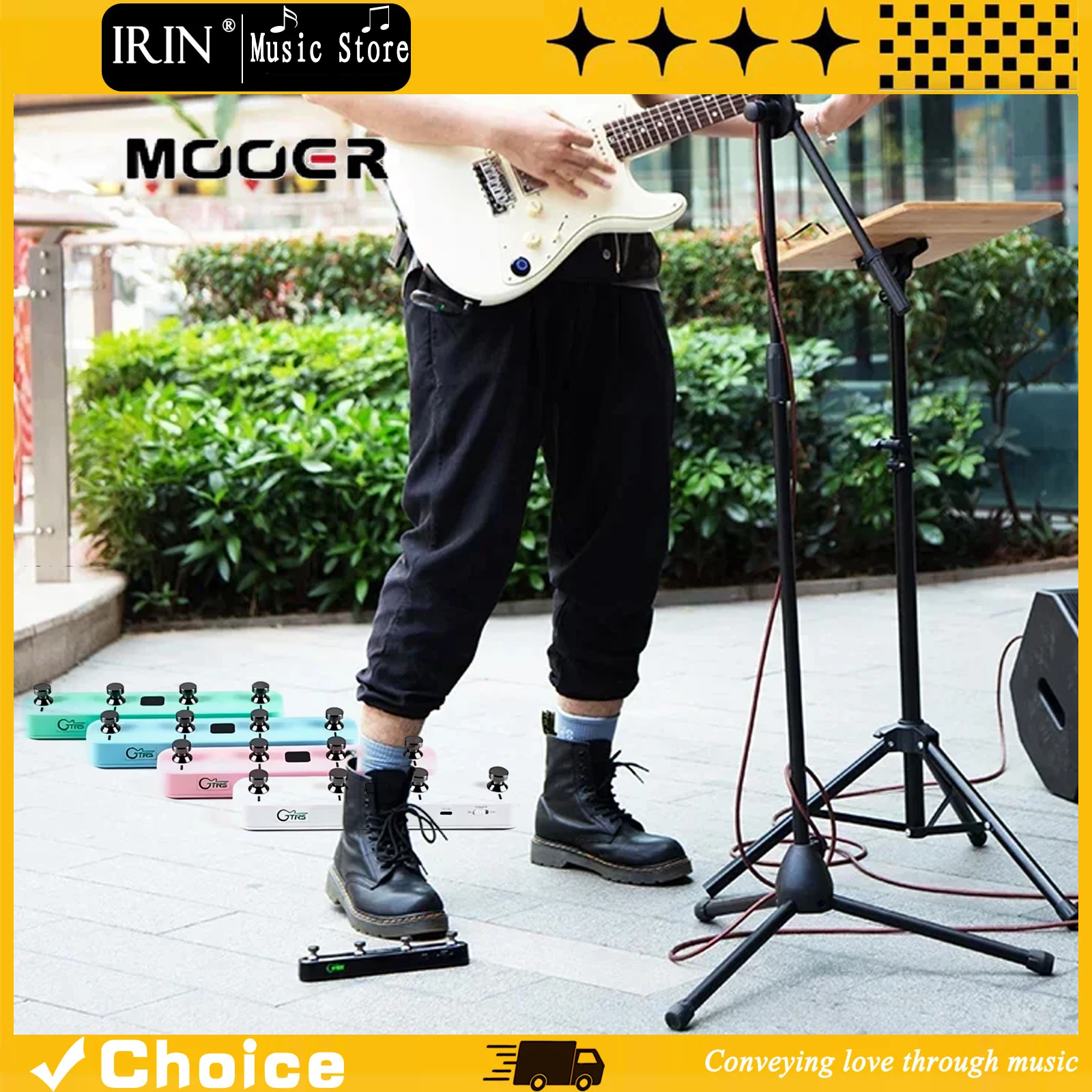 

MOOER GWF4 Wireless Footswitch Switch Effects Pedal Controller for Prime P2/P1 Smart Pedal & Gtrs Pedal Electric Guitar Parts