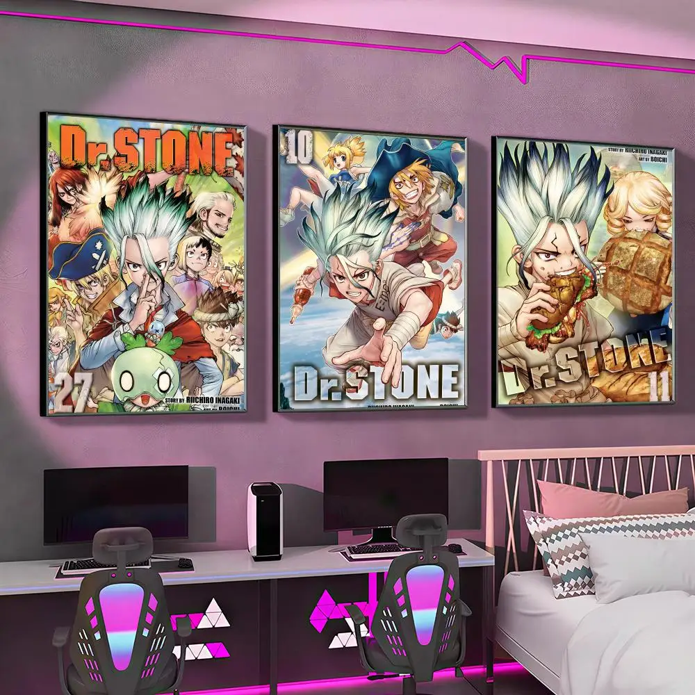 Anime D-Dr Stone Hot 2025 Poster Versatile HD Waterproof Wall Art Self-Adhesive Decor for Any Space Ideal Gift