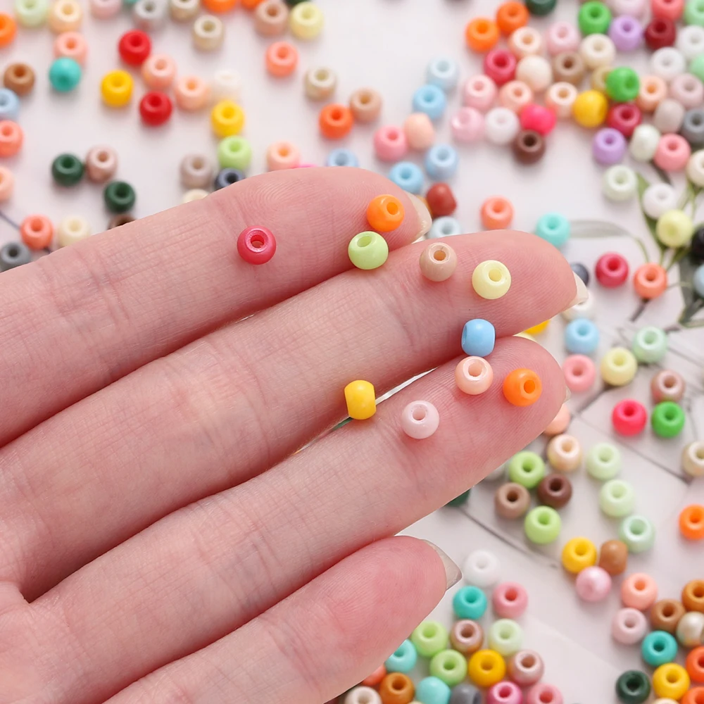 100 قطعة/الوحدة 4 مللي متر بلون الزجاج الأرز الخرز الجولة البذور الخرز لصنع المجوهرات سوار ذاتي الصنع القرط مطرز اكسسوارات #6