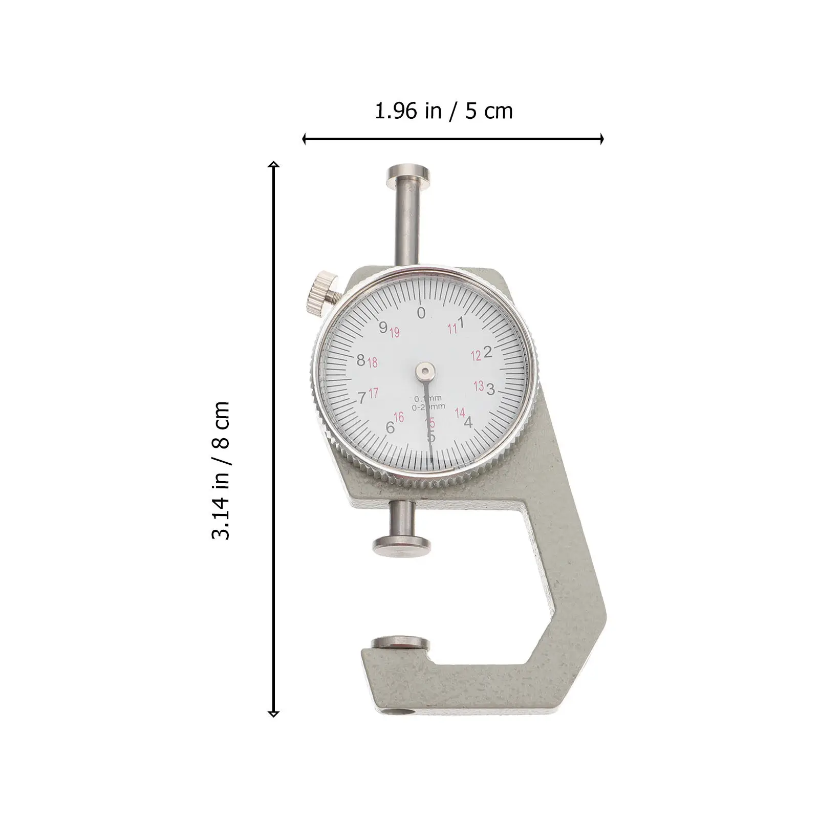 1Pcs Professional Thickness Gauge 0-20Mm Precision Dial Indicator with White Face Fine Graduations for Pearl Beads
