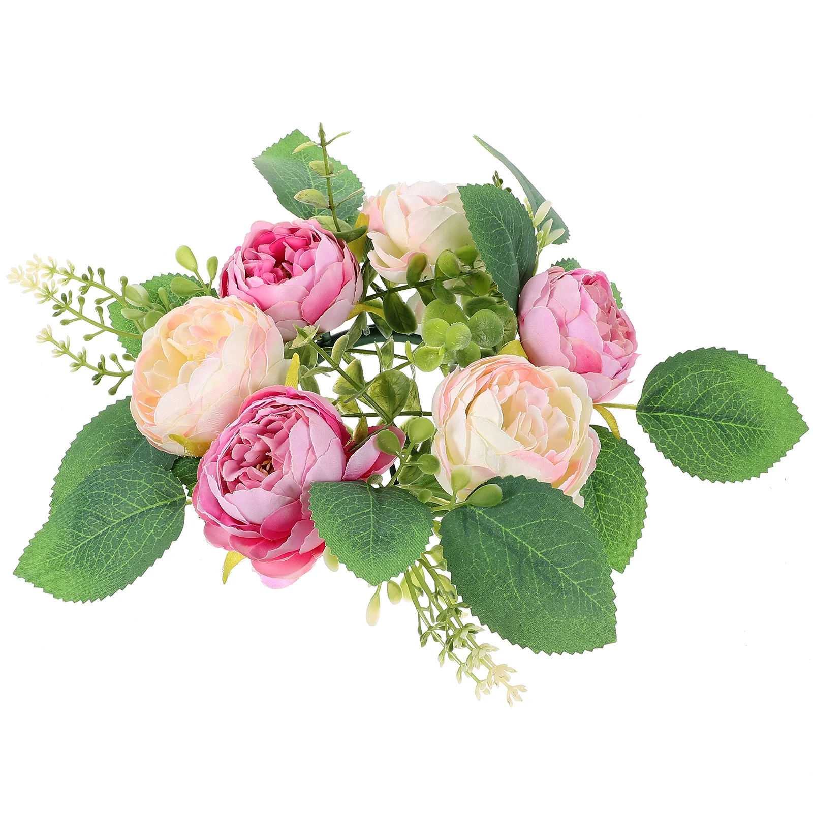 

Artificial Flower Ornament Silk Peony Ring Wreath Deep Taupe Home Decor Wedding Party Table Arrangement