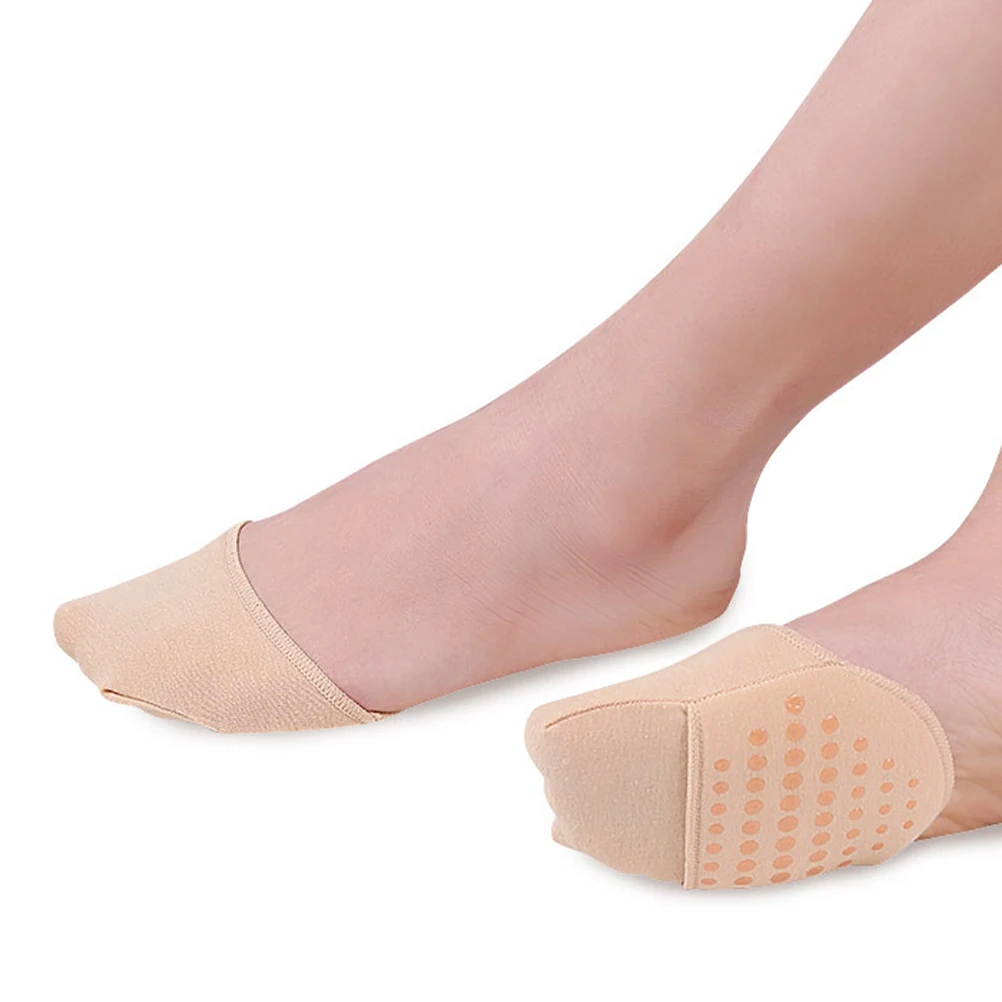 

4 Pairs Premium Cotton Silicone Anti Slip Forefoot Socks Half Palm Design Invisible Foot Care Tools For All Shoes