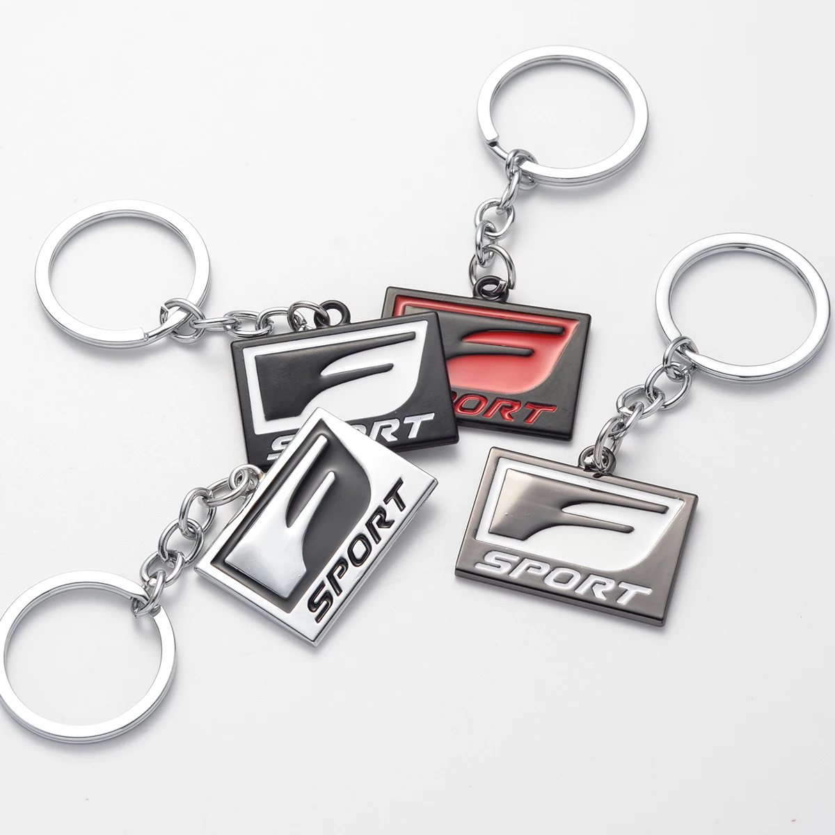 Car Keychain F Sport Logo Metal Keyring Key Ring Holder For ES300 500h RC 350 LFA ISF GSF IS200T RX300 RCF NX RX GS Accessories