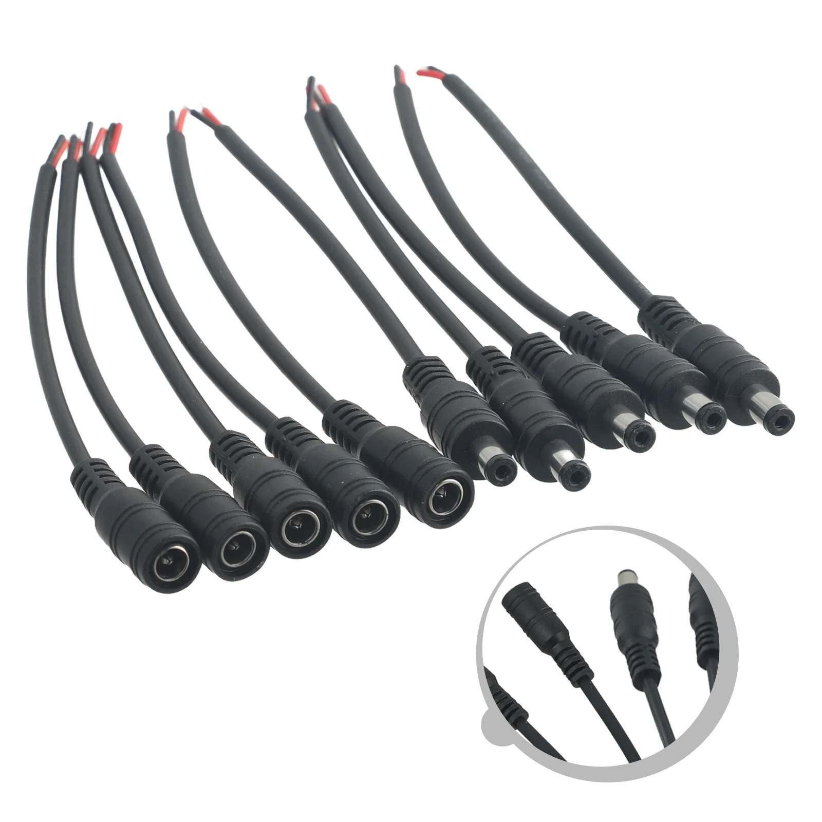Connector Dc Power Cord Male And Female 1pin 22AWG 30cm Length 5.5*2.1mm Indoor Hot Sale Newest Protable Useful