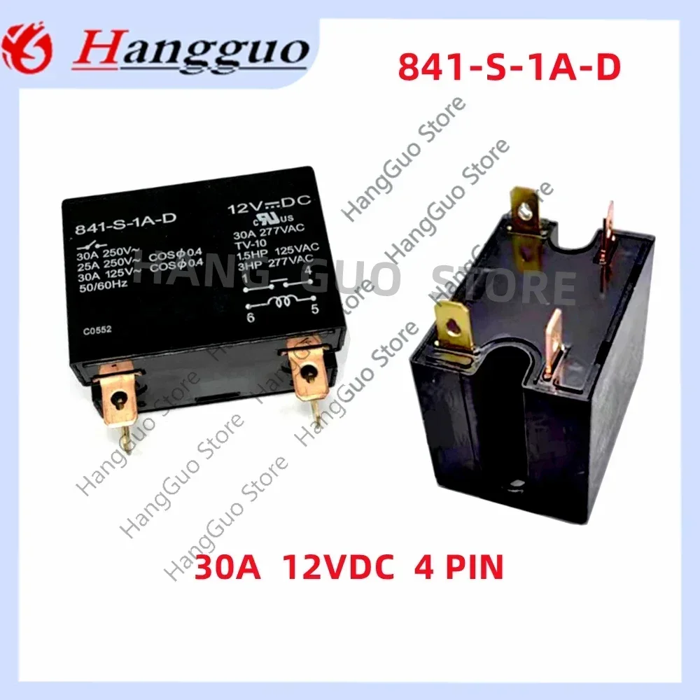 2PCS Original 841-S-1A-D 12VDC 841-S-1A-D 24VAC 841-S-1A-D-100120VA  841-S-1A-D-200240VA 4PIN high power air conditioning Relay