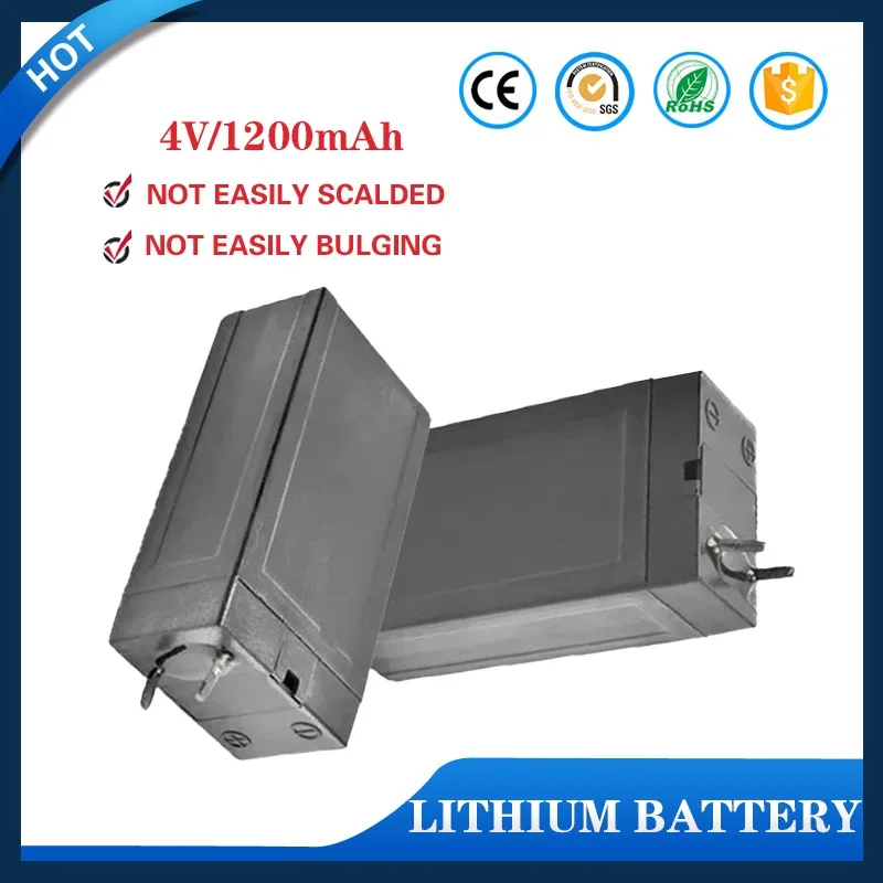 

4V Lead Acid Battery 1200mAh Rechargeable Storage Batteries Flashlights LED Lamp Headlights Electric Mosquito Swatter