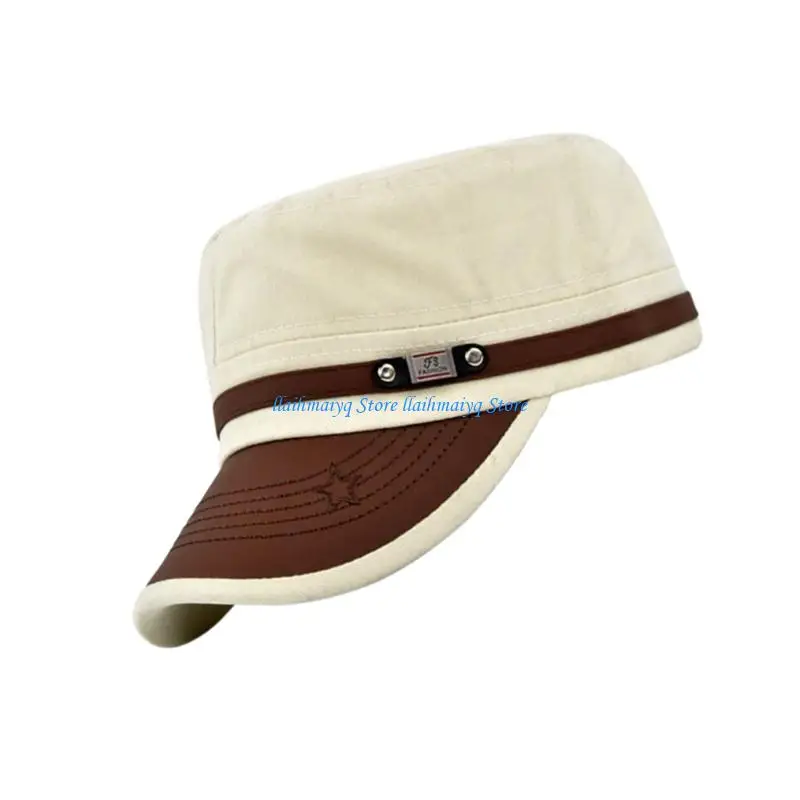 573B Multiuse Baseball Hat with Flat Top Long Brims Adjustable Sun Hat For Outdoor