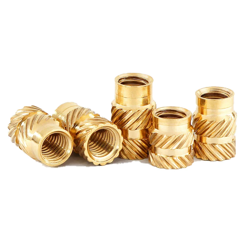 Heat Stake Injection Molding Knurled Brass Insert Nut M2 Size for Secure Joining of Plastic Parts