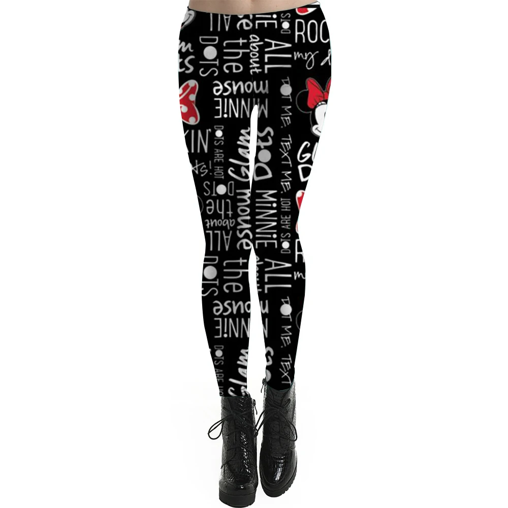 Disney Minnie and Mickey Mouse print Gym Leggings Women Yoga Pants camouflage Leggings Pants Women Clothing Fitness Wear