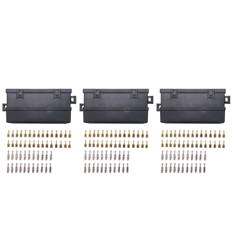 3X Car 11 Way Fuse Holder Relay Box With Terminals Relays Waterproof Connectors