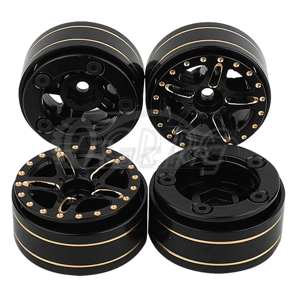 1.0 inch Metal Beadlock Wheel Rims Hubs for Axial SCX24 AX24 1/24 TRX4m 1/18 RC Rock Climbing Car Crawler Model Upgrade Part