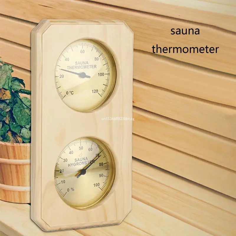 Wall Mount Sauna Hygrothermograph Indoor Thermometer & Hygrometer Temperature 0-120℃ Humidity 0-100% Dropship