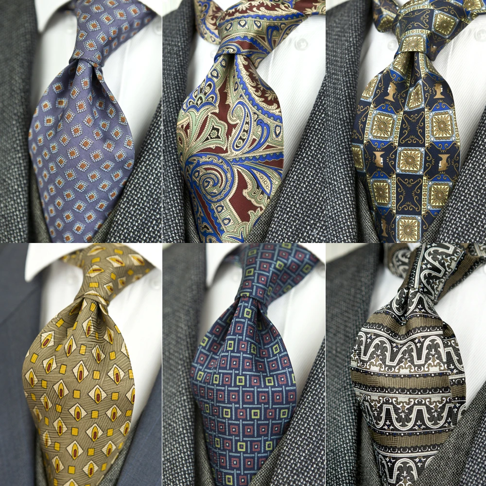 10CM Vintage Printing Ties Men\'s Neckties 100% Silk Pattern Abstract Geometric Character Multicolor Free Shipping Handmade