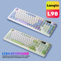 Langtu L98 Wireless Mechanical Keyboard 98 Keys Bluetooth 2.4G Wired Gaming Keyboard RGB Backlit Gamer Gaming Noiseless keyboard