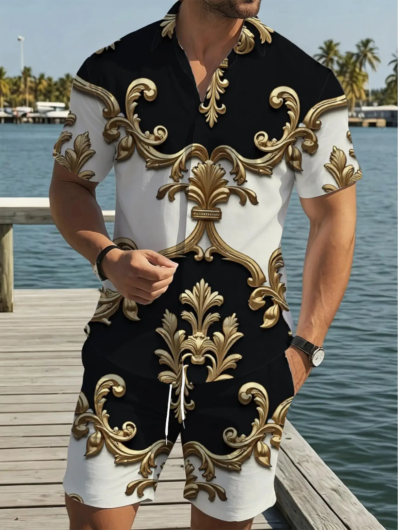 Men's Shirt Sets 2026 Spring/Summer clothing set 3D Printed Graphic sports two-piece men's suits sets for men outfits two piece