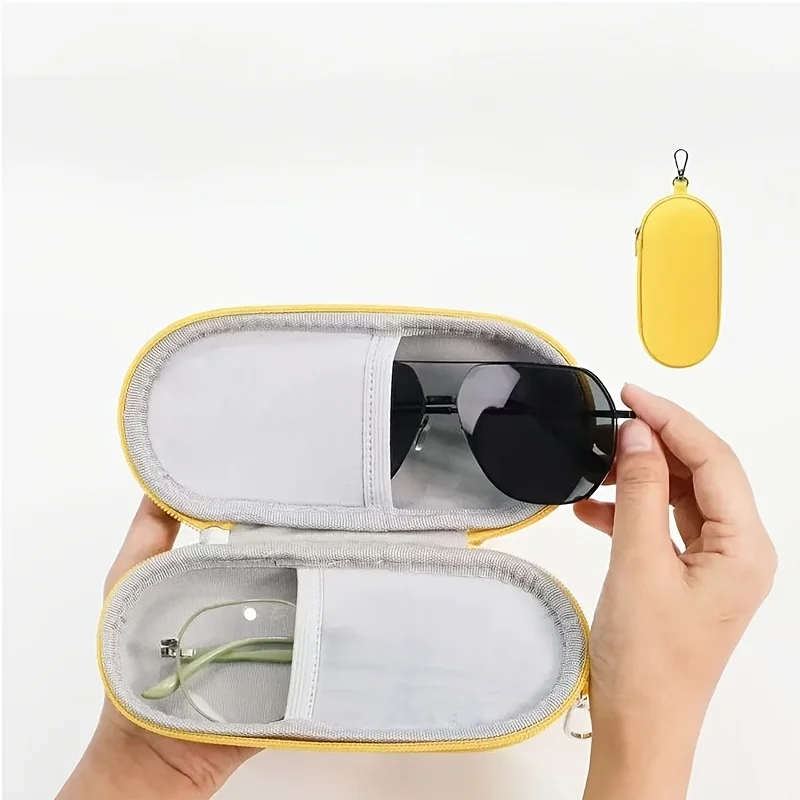 Dual-Grid Desktop Storage Box, Sturdy Hard Shell Organizer, Minimalist Shockproof Tabletop Holder for Small Accessories