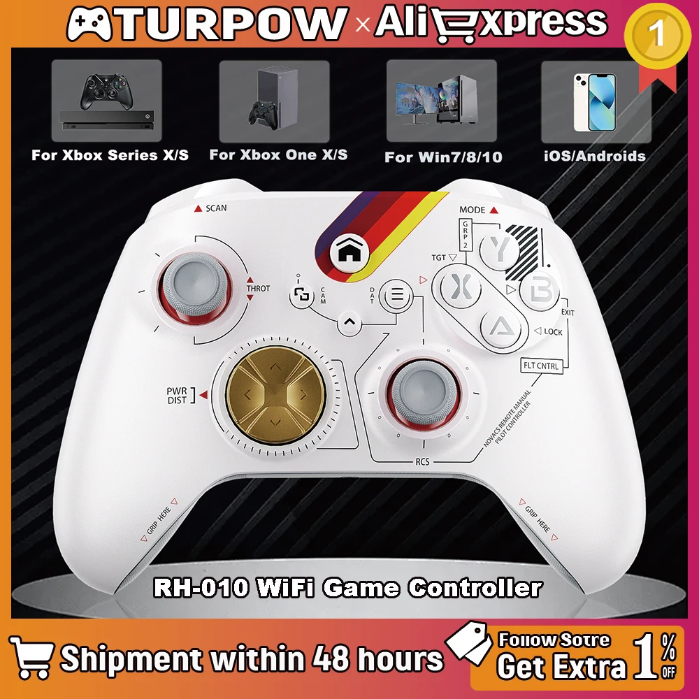 Gaming-Controller für Xbox mit 6-Achsen-Gyrosensor, Dual-Vibrationsfunktion, kabelloser Gamepad mit Hall-Effekt für Xbox One Series X/S und PC