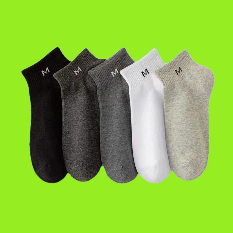 Calcetines deportivos de algodón para hombre, medias finas e informales, transpirables y absorbentes de sudor, a la moda, para verano, 5/10 pares, novedad de 2024