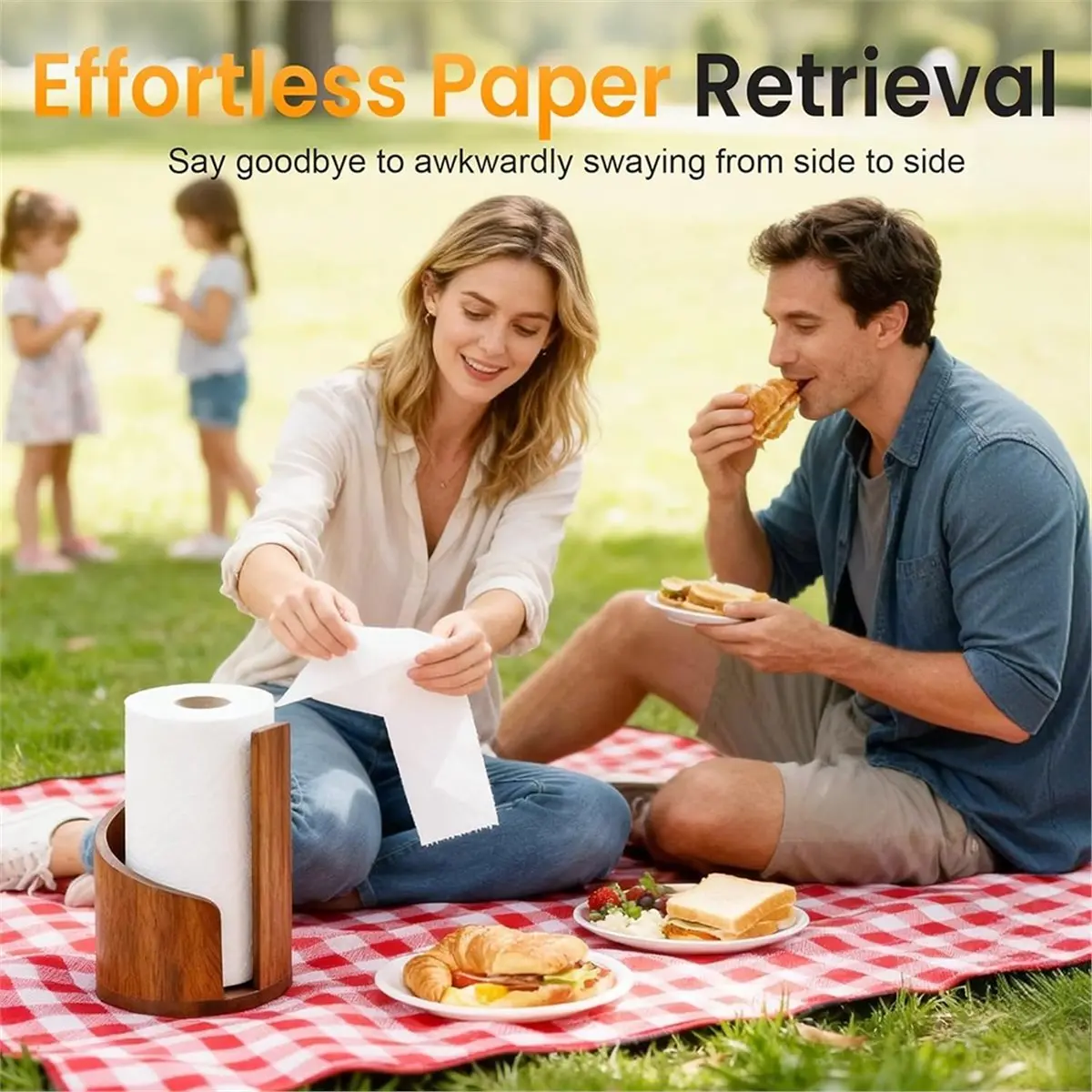 

НОВИНКА 2026: Настольный держатель для бумажных полотенец Mountain, круглое основание из натурального дерева и железная подставка для кухонных рулонов, размер: 15x10 см