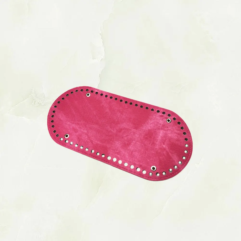 

Denim DIY Bag Bottom Base Plate with Vent Holes Silver Rivets Wear-Resistant Craft Material for Pouch Purse Sewing Projects Rosy