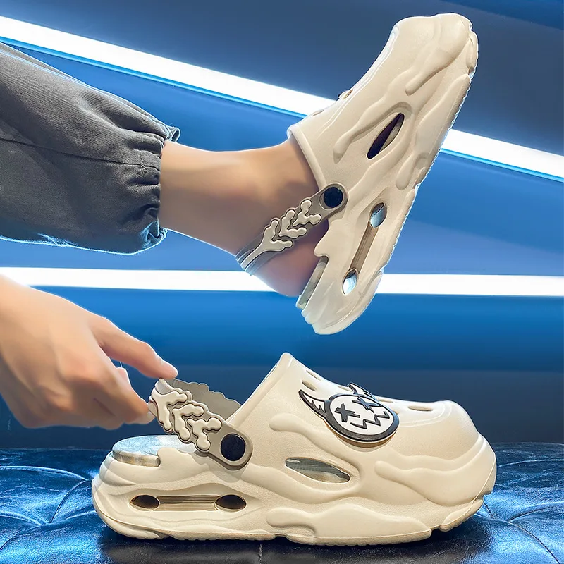 

Men's trendy summer new outdoor thick soled toe slippers with dual purpose beach casual sandals for couples