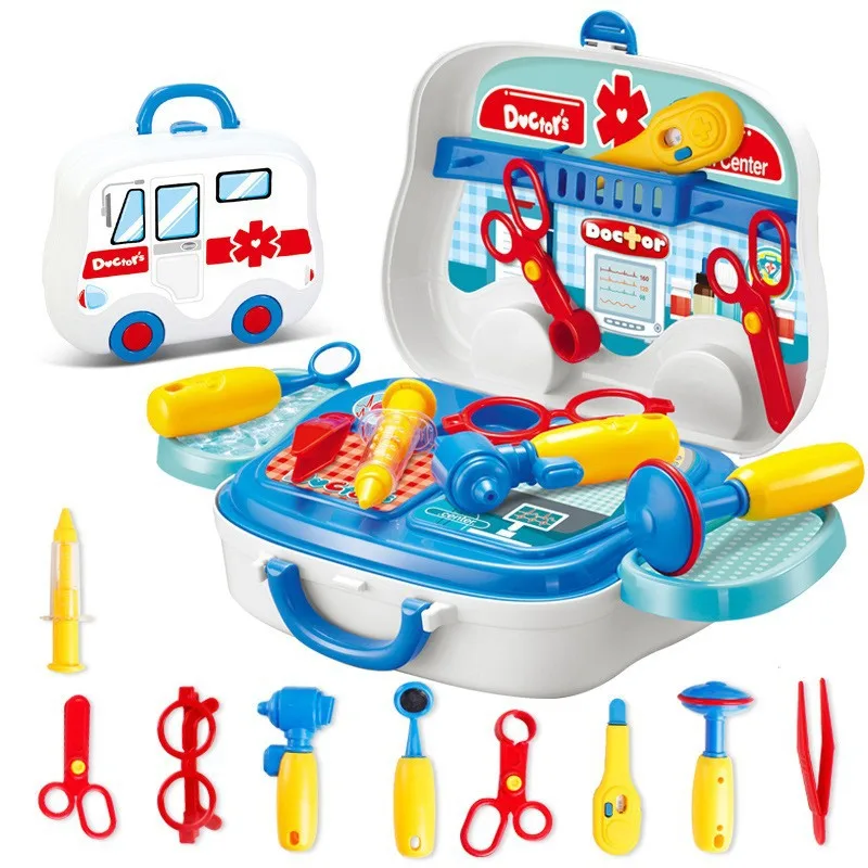 Py Play-Ensemble de cuisine pour enfants, ustensiles de cuisine, commode, boîte de voyage, outils de caissier, maison de jeu de médecin, valise à main, ensemble de jeu de simulation