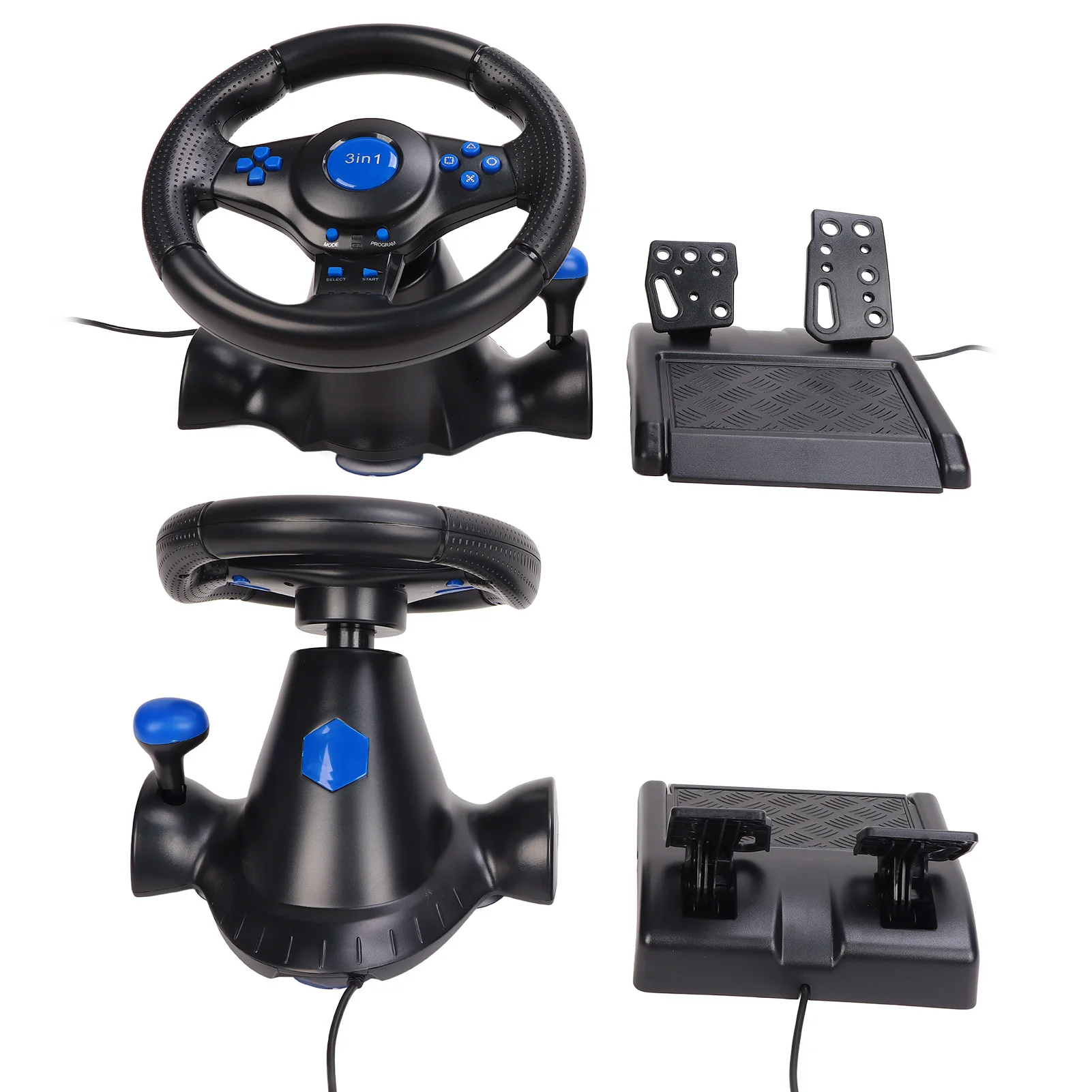 Imagem -03 - Volante Multifuncional para Jogos com Pedais Usb Game Racing Wheel 180 Graus de Rotação Sony Ps3 Ps2 pc em 1