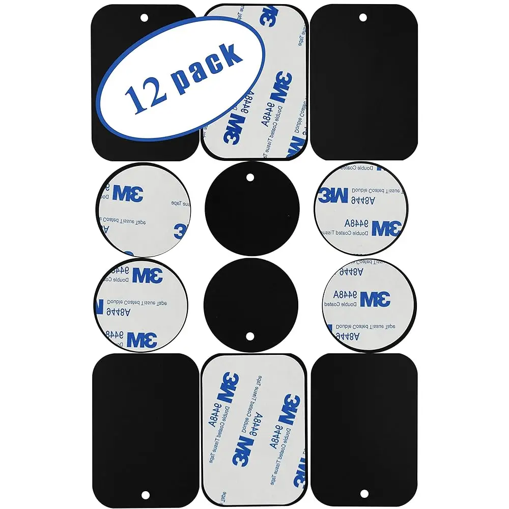

Universal Metal Plates with 3M Adhesive for All Magnetic Car Mounts, Cell Phone, Tablet Holder, Cradle-Less, Air Vent Mount,