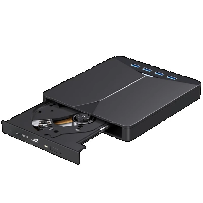 

Multifunctional external optical drive, DVD burner, plug and play, USB/TYPE external optical drive with card reader