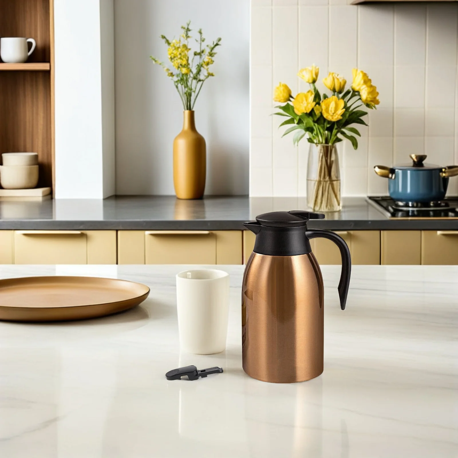 

6Pcs Hot Water Jug Lid Handle Set - Premium Insulated Kettle Replacement Parts with Userfriendly Button Design for Convenient