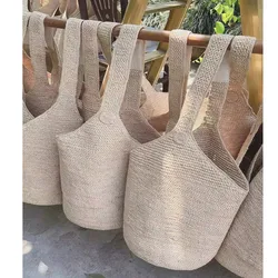 Big Capacity Raffia Straw Seaside Holiday Travel Beach Bags Women Tropical Leather Hangbag Crochet Large ToteBag Reticule Chic