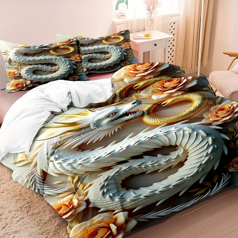 

3pcs Bedding Set 3D Printed Down Comforter Cover Set 1pc Comforter Cover 2pcs Pillowcases Without Core Ultra-soft Comfortable