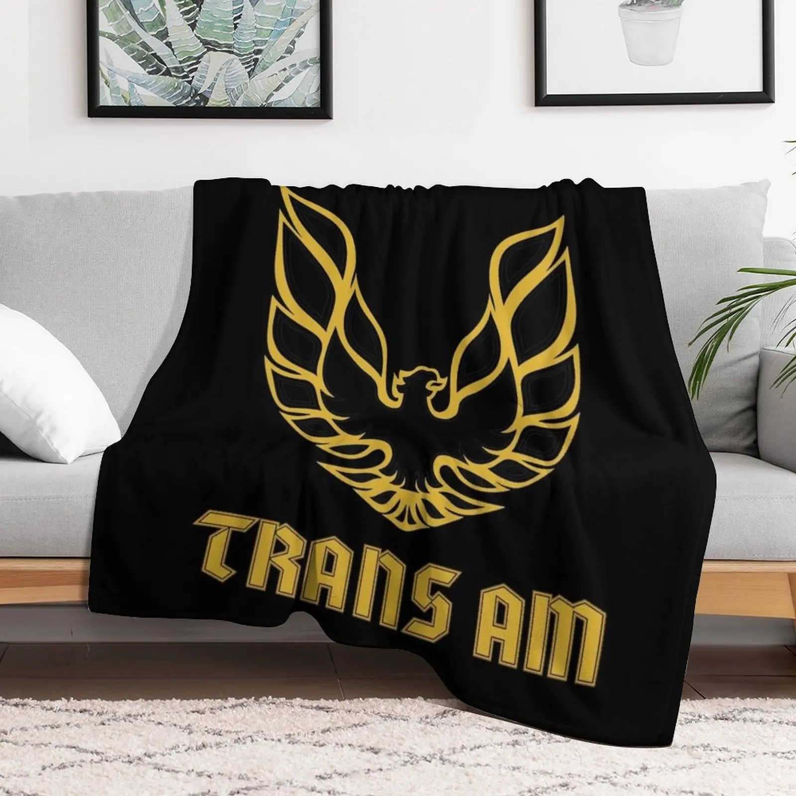 Logo Trans AM Throw Blanket Stain Resistant Cozy Warm Blanket