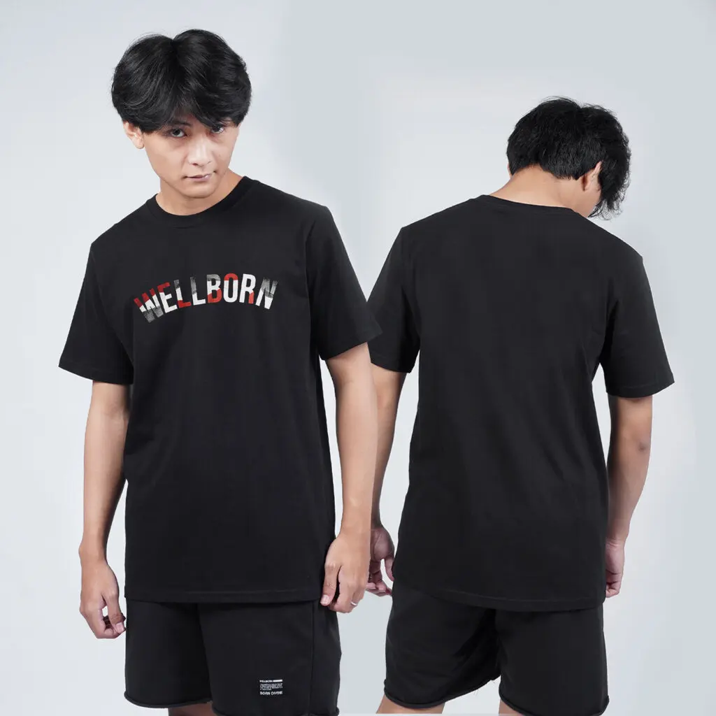 ウェルボーンオーバーサイズTシャツ、シンプルウェルタイプシカゴブラック、20年代