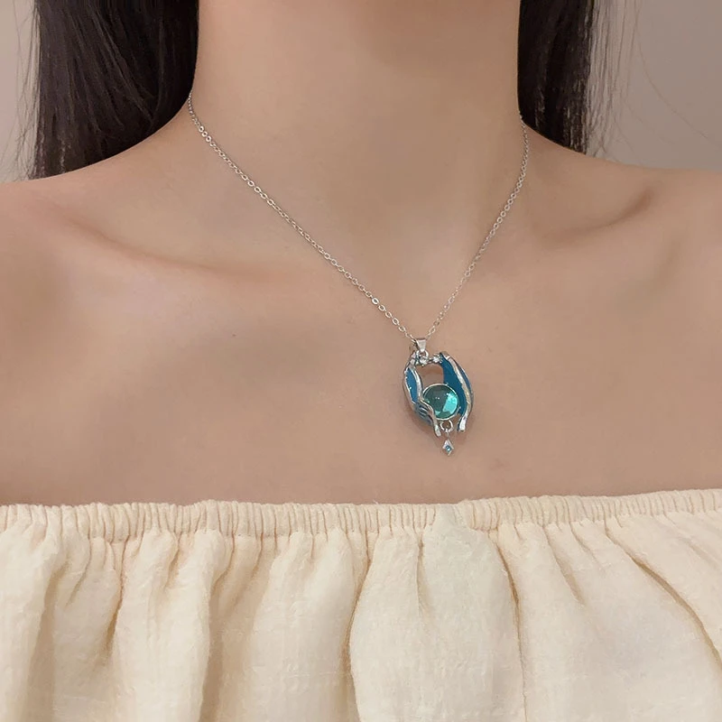 Game Genshin Impact Venti Identical Cosplay Necklace Unisex Anemoculus Pendant Choker Jewelry Accessories Gifts