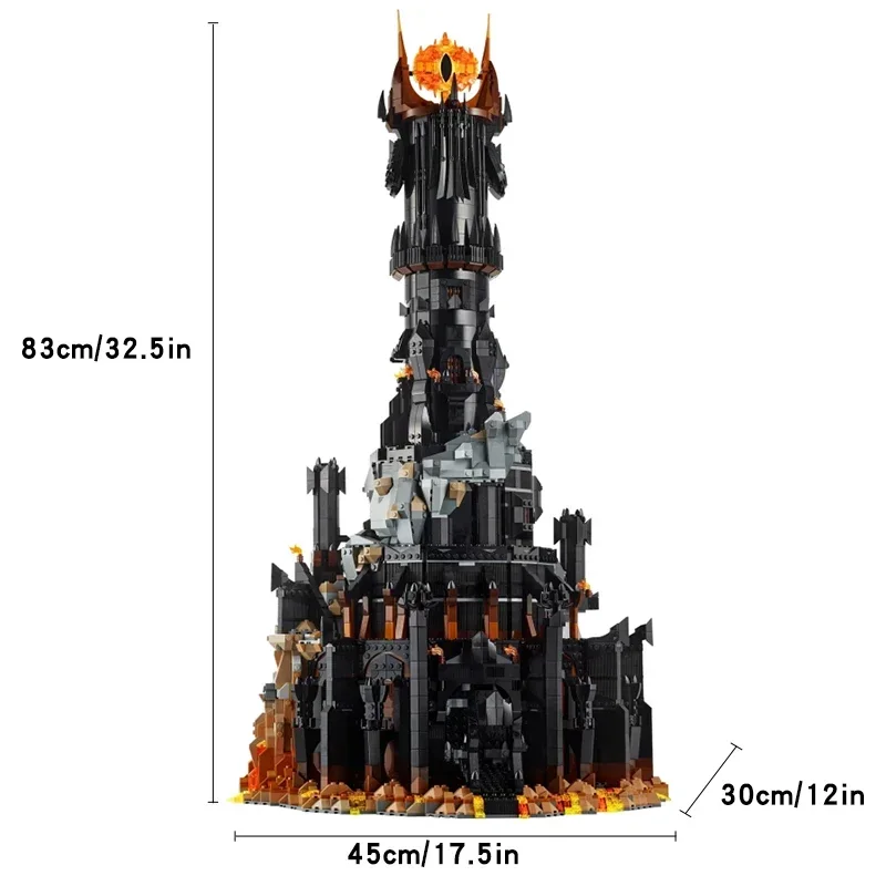 5471Pcs Creative Black Tower Dark Model Building Blocks Kit Bricks Toy for Boys Adult Birthday Gifts Compatible with 10333