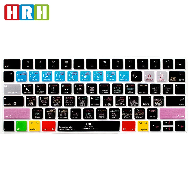 Logic Pro X Functional Hotkeys Keyboard Cover Silicone Keypad Skin Protective Film US Layout For Apple Magic MLA22B/A English