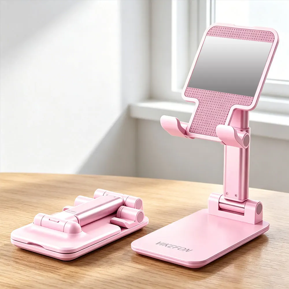 

VIKEFON Foldable Desktop Cellphone Bracket Live Phone Holder Stand For iPhone Samsung Xiaomi Huawei iPad Smartphone Lazy Mount