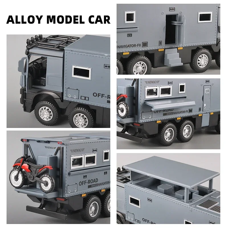 1:32 Mercedes Benz Nomadism Off Road Vehicle RV Alloy Model Car Collection Diecast Miniature Toy Sound & Light Toy For Kids Gift