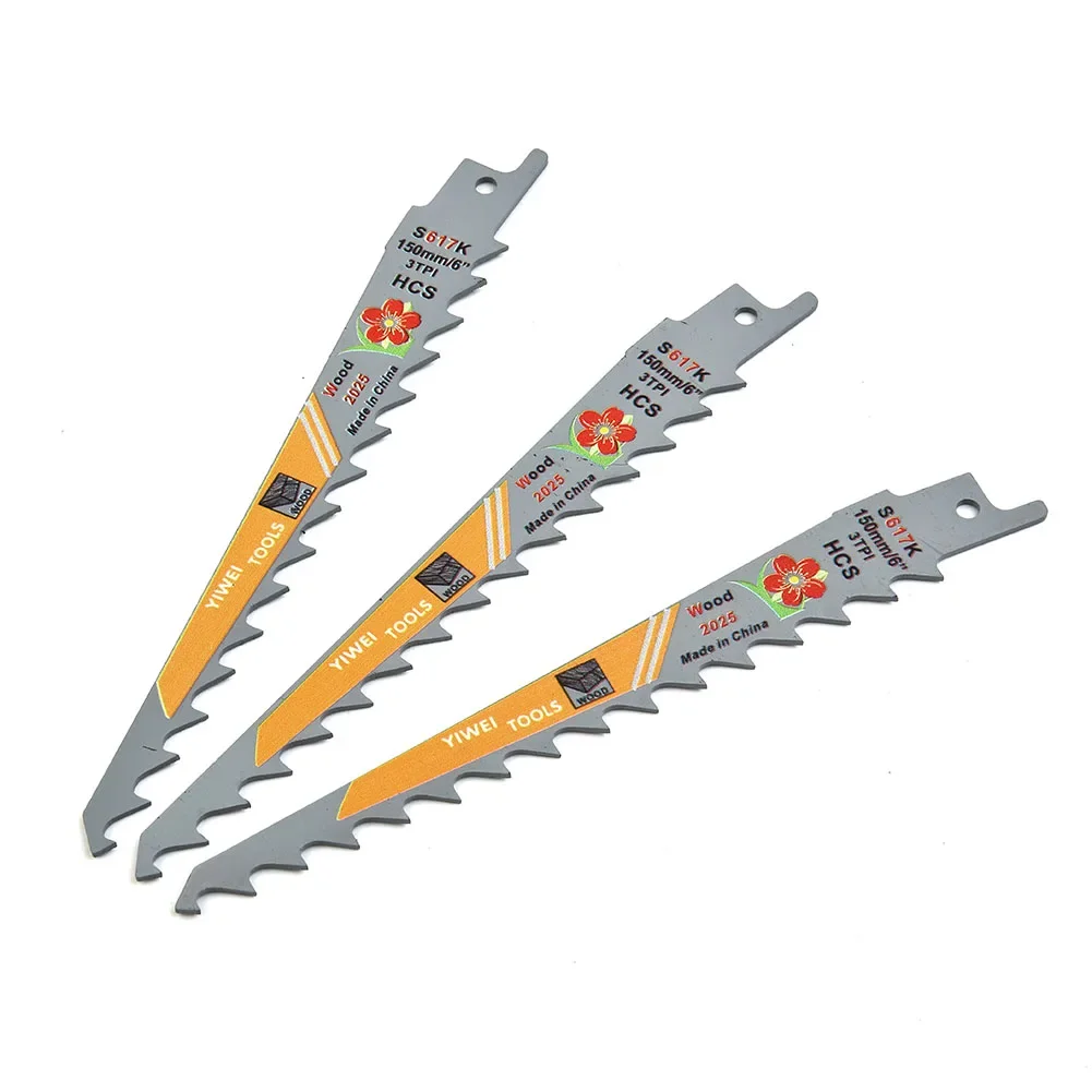 Hoja de sierra para corte curvo, cortador 3TPI de 150mm, equipo de corte de madera, pieza de poda HCS