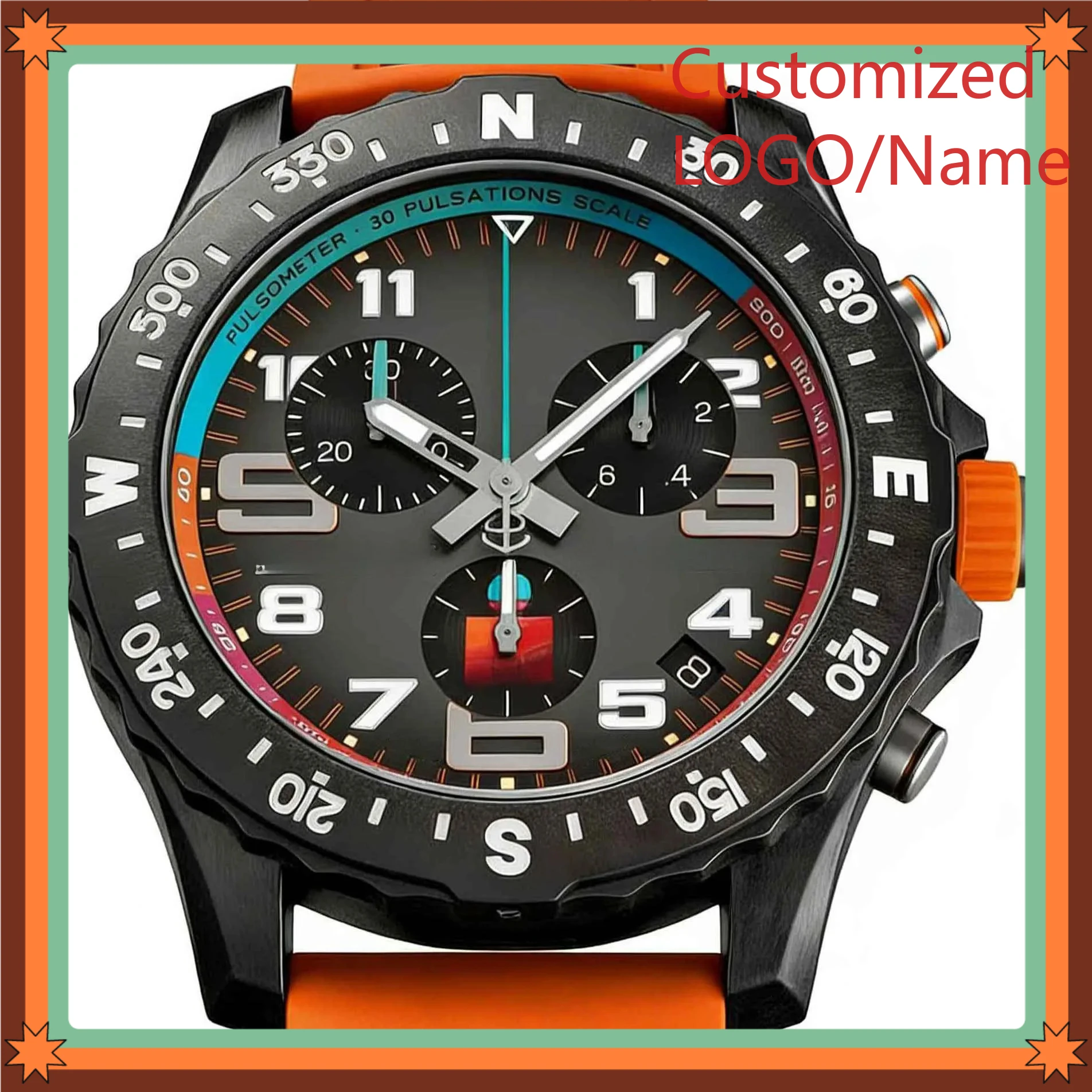 A989 Store 45mm Men's Quartz Movement 904l Stainless Steel Customized Watches
