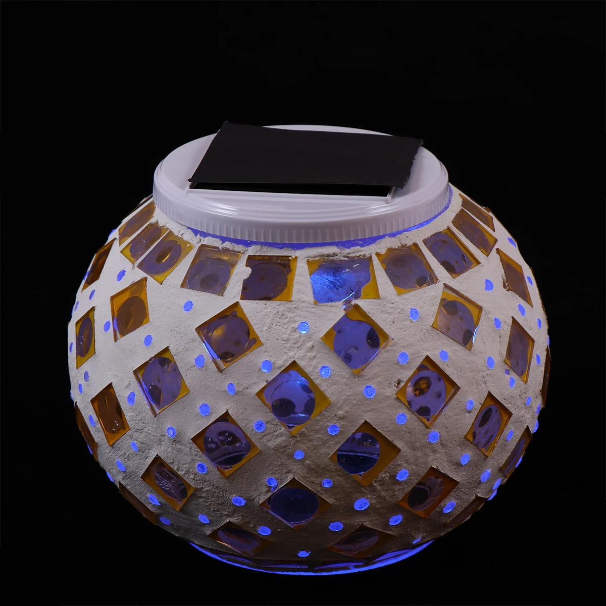

Solar Powered Lamp Outdoor Led Garden Light Warm Color Mosaic Ball Decor For Yard Fence Deck Terrace Solar Lights