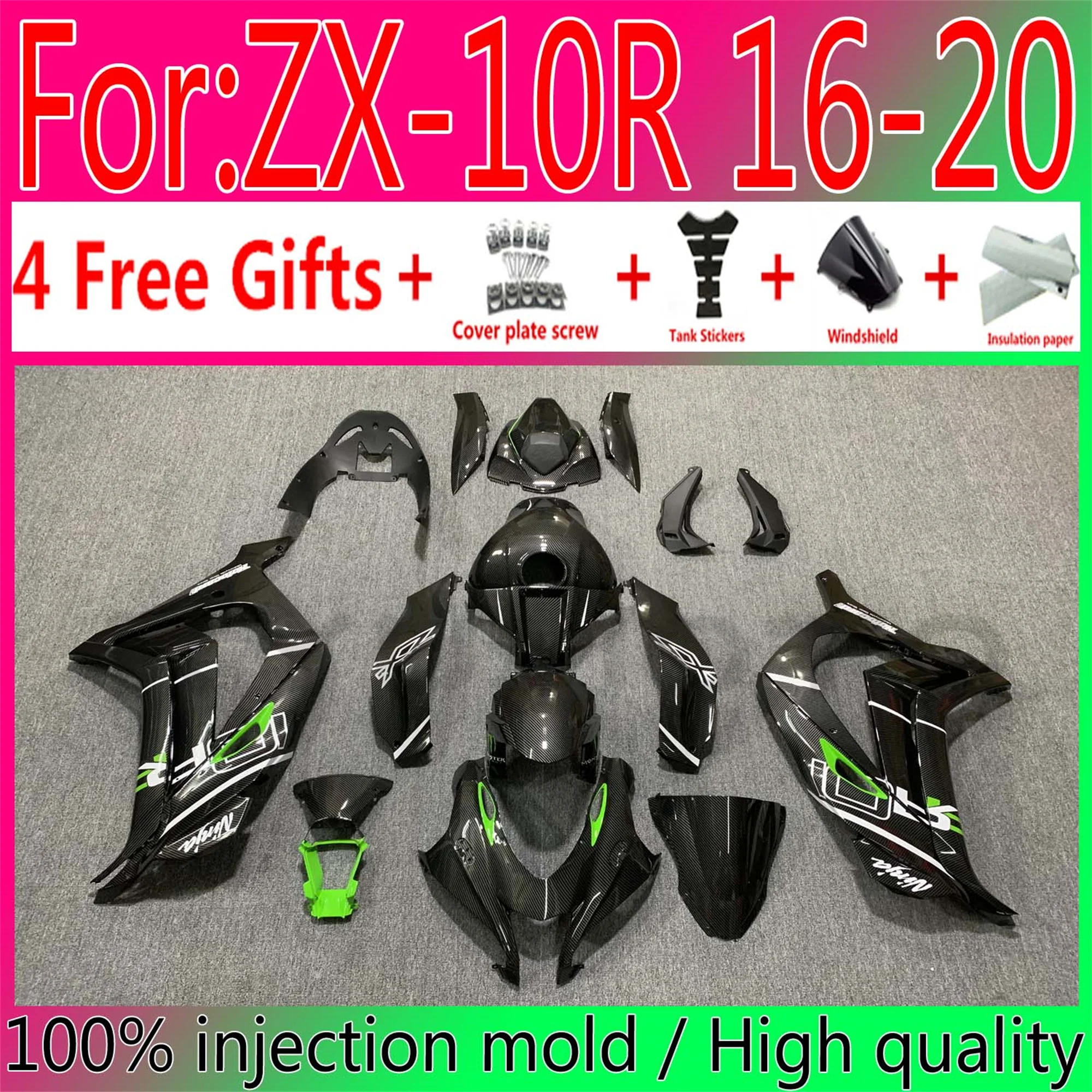 New Motorcycle Injection Full Fairings For Kawasaki ZX-10R ZX10R 2016 - 2020 16 17 18 19 20 Bodywork Fairing