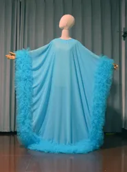Sky blue chiffon skirt tulle pleated edge bat skirt custom size color Beauty Pageant, Fashion Stage, Classmate Party prom dress