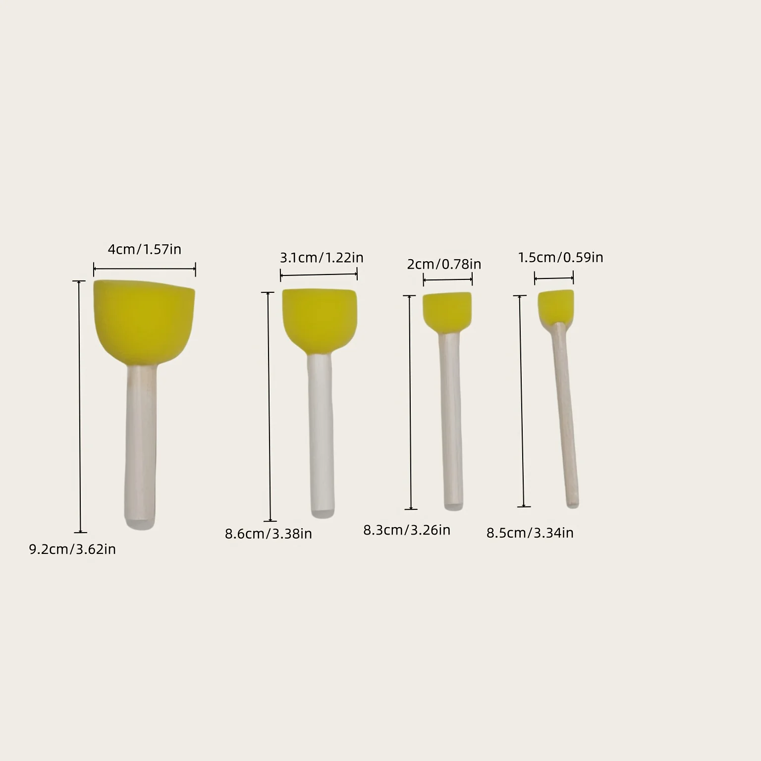 Round Sponges Brush Set Stencil Sponge Brushes DIY Painting Sponges Children Drawing Craft Brushes with Wood Handle